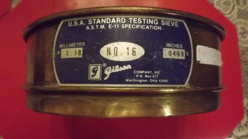 U.S.A. Standard Testing Sieve # 16 Brass