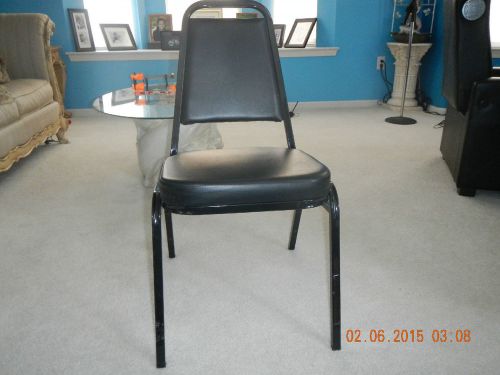 Black Vinyl Steel Frame Banquet Conference Catering Stack Chair