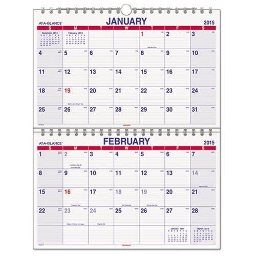 AT-A-GLANCE® Move-A-Page Two-Month Wall Calendar, 22 x 28 1/2, Move-A-Page, 2015