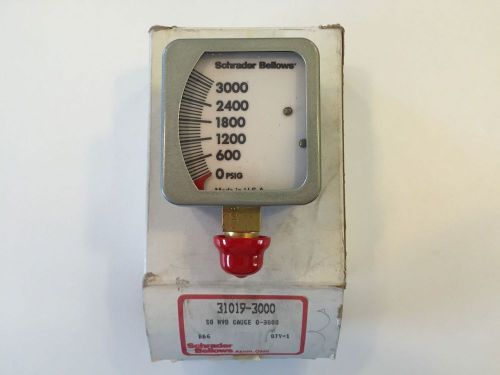 Vintage schrader bellows gauge 0-3000 psig 31019-3000 nib new old stock for sale