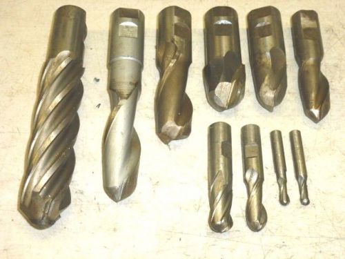 LOT of (10) END MILLS, BALL END, 5/16&#034; to 1-5/8&#034; Diameters
