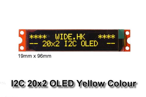 IIC / I2C 2002 20x02 OLED Yellow Module Display - For Arduino  / PIC / AVR / ARM