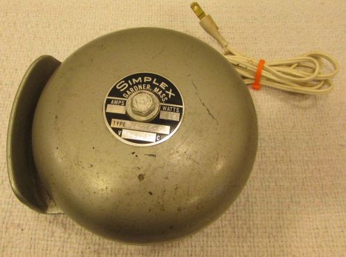 Simplex usa vintage 16 watt electric type rv4016-6a school alarm bell free s/h for sale