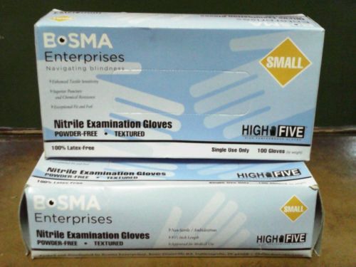 &#034;2 Boxes&#034;Nitrite examination gloves POWDER FREE 100 count High-Five Small