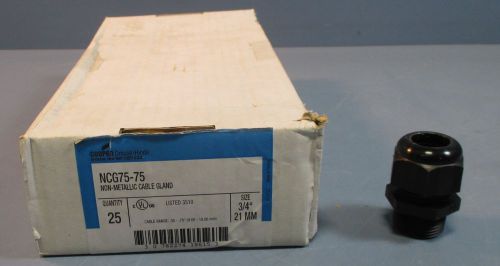 Lot of 21 Crouse-Hinds NCG75-75 Non-Metalic Cable Gland Strain Relief 3/4&#034; NIB
