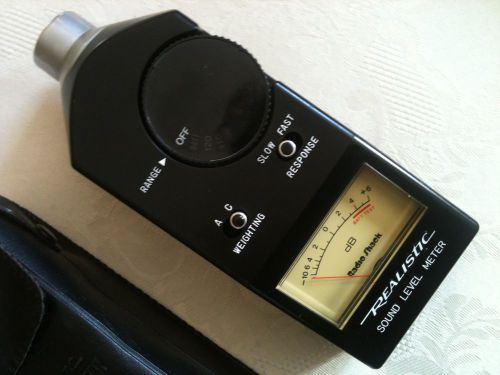 RADIO SHACK REALISTIC SOUND LEVEL METER 33-2050 with LEATHER CASE, GREAT!