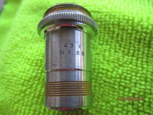 Spencer microscope objectives 43xN.A.66 Made in U.S.A