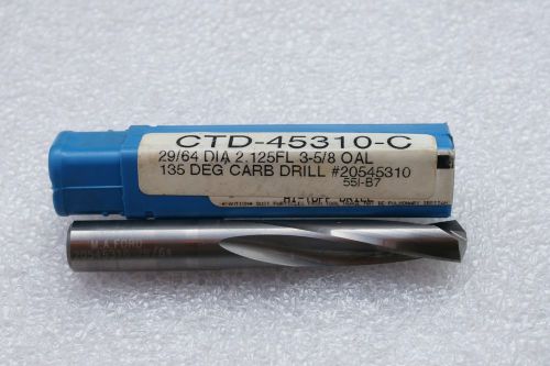 29/64, 135 deg., Carbide N/C Spot Drill, Uncoated 20545310