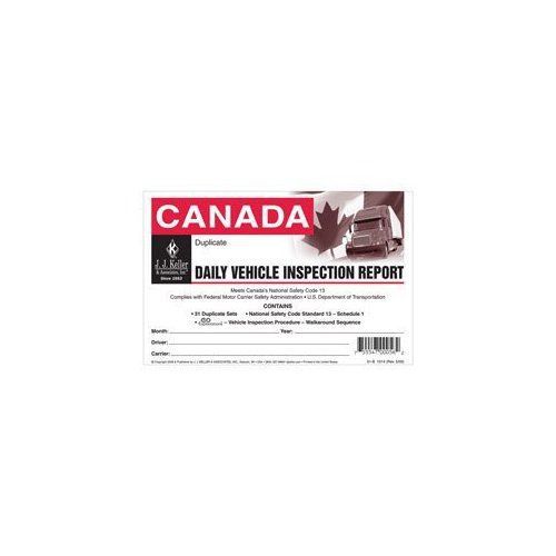 J.J. KELLER Canadian Driver&#039;s Vehicle Inspection Report 31B