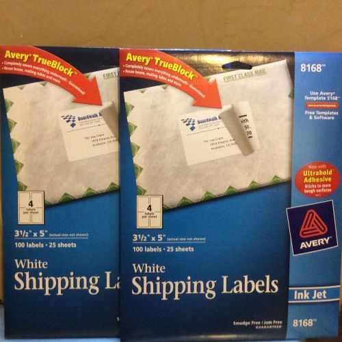 2NEW Avery Shipping Labels for Inkjet Printers, 3.5 x 5 Inches, Box of 100, 8168
