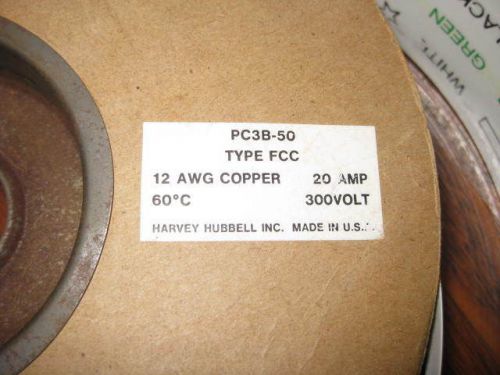 Hubbell flat conductor cable 35 ft. pc3b-50 type fcc 12 awg copper 20a 300v for sale