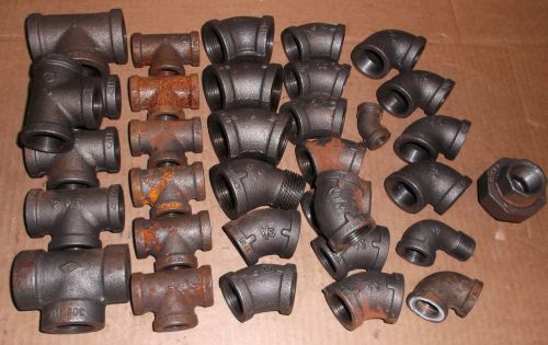 1 lot malleable iron pipe tees, 90&#039;s, 45&#039;s 1/4&#034;- 1&#034; npt for sale