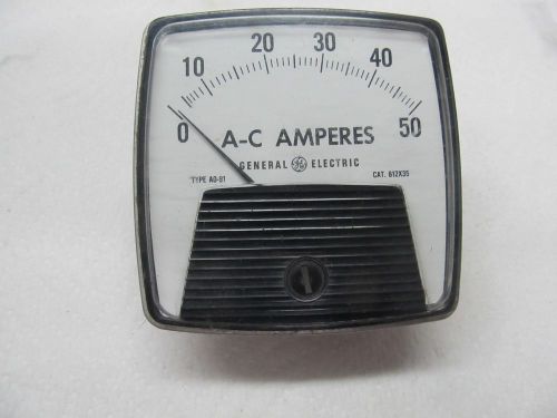 AC Panel Mount Gauge, 0 to 50 amps made by GE, 612 x 35