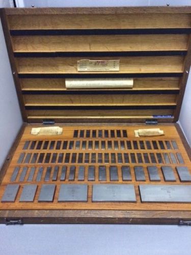 Vintage gage block set with wood case - inch 81 piece for sale