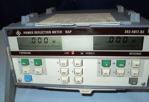 ROHDE &amp; SCHWARZ  NAP Power Reflection Meter P/N 392.4017.02  &amp; Operation Manual