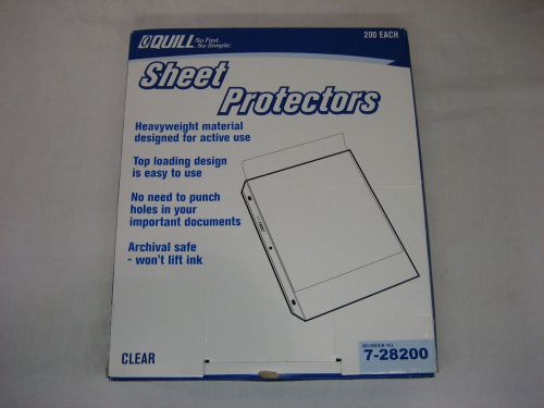 Quill 35166-ql/qcc clear heavyweight sheet protectors - partial box of 138 new for sale