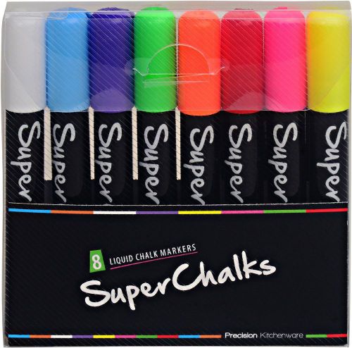 Superchalks™ color liquid chalk marker pens 8-pack - 4mm regular tip ooo for sale