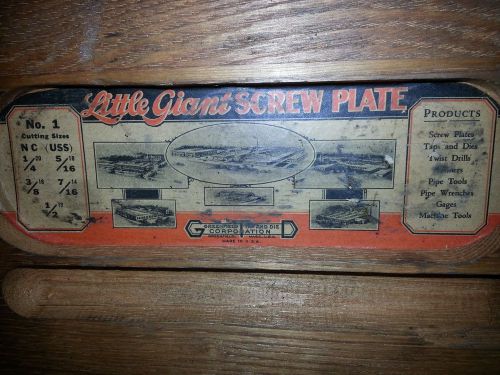 Little Giant Screw Plate Vintage Tap and Die Set Number #1