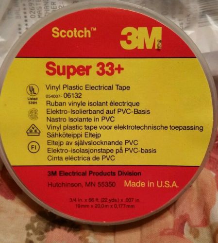 3 -3M Scotch Super 33+ Black Vinyl Electrical Tapes, 3/4 in x 66 ft - NEW!