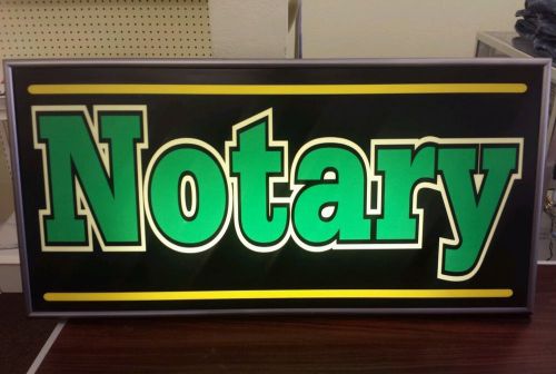 LIGHTED &#034; NOTARY &#034; WINDOW SIGN 15&#034;x30&#034;