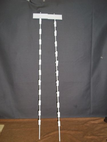Lot of 2 chip clip store display 10 clips shelf pegboard hook white 31&#034; long for sale