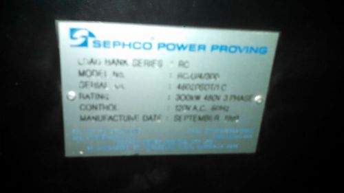 Sephco 300kw load bank for sale