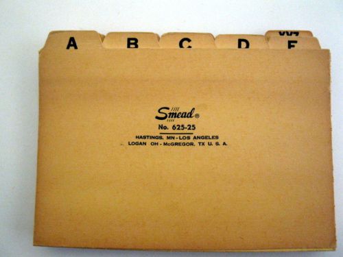 Smead 6&#034; X 4&#034; Alphabetical (A-Z) Index Card Guide Set Indexed Made in USA