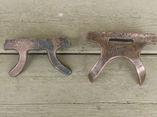 2 VINTAGE BRASS 4&#039;&#039; VISE JAW COVERS 1 REED &amp; 1 WILTON VISE