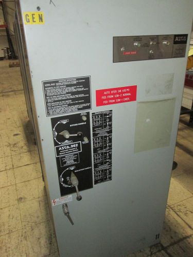 Asco automatic transfer switch a962340097c 400a 480v 60hz 3ph 3p w/ bypass used for sale