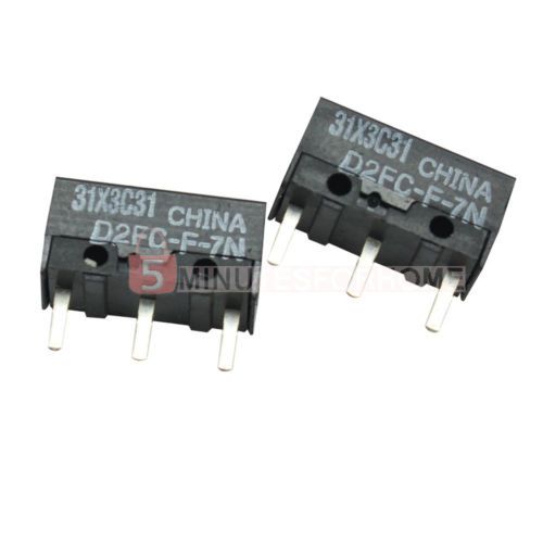 2Pcs Metal Plastic Replacement Micro Switch D2FC-F-7N for IBM Mouse Black