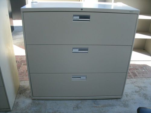 HON Beige Lateral File Cabinet 3 Drawer 600 Series--USED-NO KEY