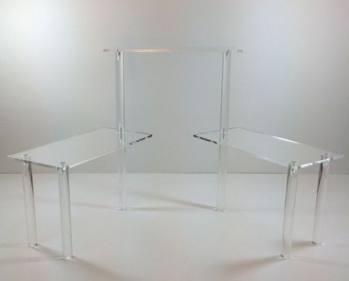 Acrylic countertop table display riser with 4.5 inch x 9 inch shelves
