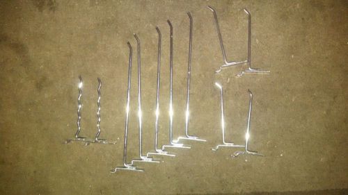 lot of 11 assorted slatwall peg hangers - 3 kinds - EXCELLENT CONDITION