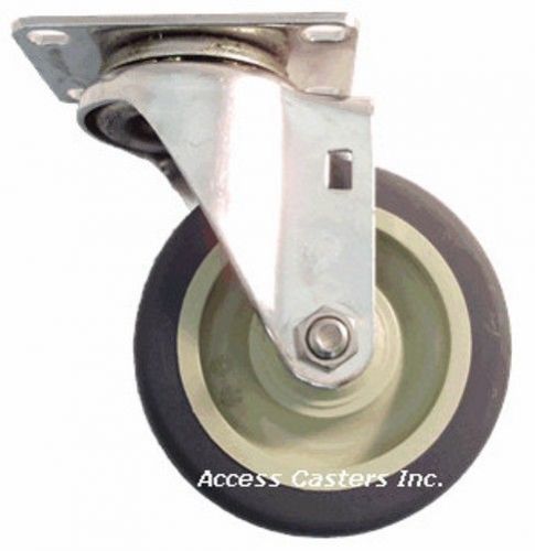 3DLSSPS 3&#034; x 1-1/4&#034; Swivel Caster Stainless Steel Poly Wheel 300 lbs Capacity
