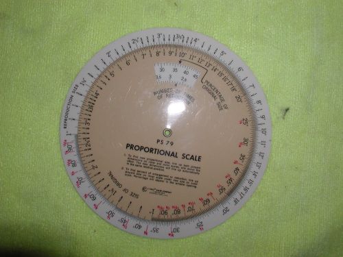 Vintage Circular Slide Rule Proportional Scale P S 79 &#034;C-THRU RULER CO&#034;  U.S.A.