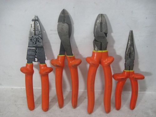 Lot of 4 Cementex Pliers - Wire Stripper / Linesman / Needle Nose / Crimping