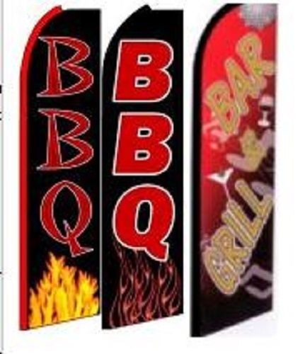 BBQ Bar &amp; Grill King Size  Swooper Flag pk of 3 Combo
