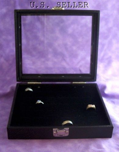 36 ring glass top jewelry display case box for sale