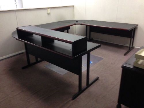 U-shaped Five Piece Attached Business Desk. Or Can Be Used Separately.