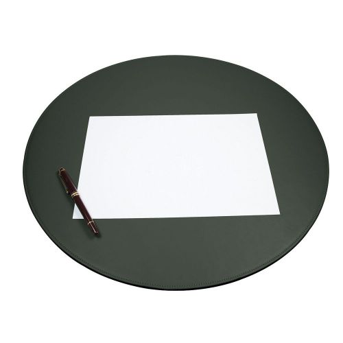 Round Desk Mat (Diameter 19.7&#039;&#039;) - Dark Green - Smooth Leather