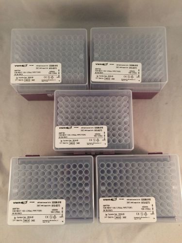 Lot of 5 Trays of VWR 53508-918 100-1250uL Extra Volume Pipet Tips NEW!