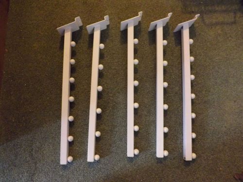Lot of 5 Slatwall Waterfall Style Hangers White Slat Wall ball style for clothes