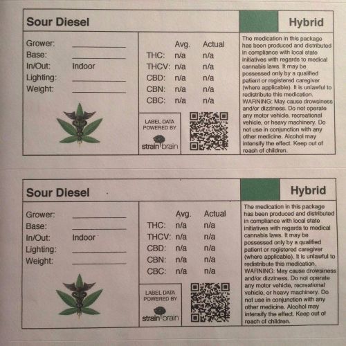 (50) Medical Marijuana Cannabis Labels 2&#034;x4&#034; Free Shipping High Quality