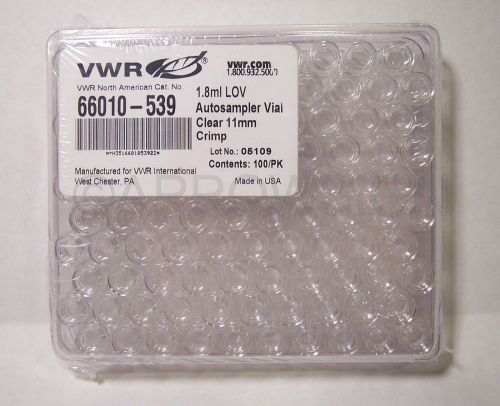 Vwr 46010-539 autosampler vial (100 pack) clear glass 1.8ml lov • 11mm crimp-top for sale
