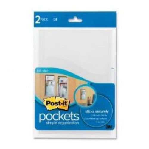 Post-it wall pockets  medium  5-3/8 x 7-7/8-inches  clear with dots  12-pack for sale