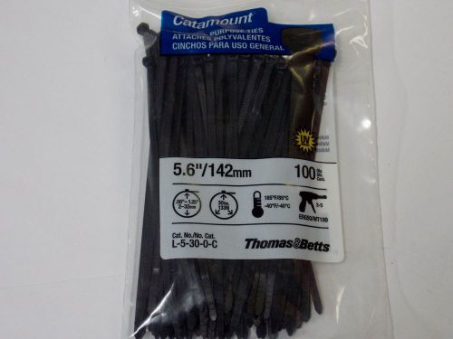 THOMAS &amp; BETTS 100 PACK 5.6 INCH CATAMOUNT CABLE TIES L-5-30-0-C USA MADE