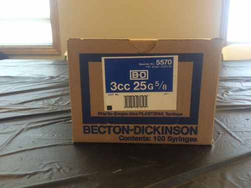Becton-Dickinson 3CC 25 G Sterile Single-Use Syringe (100 Count)