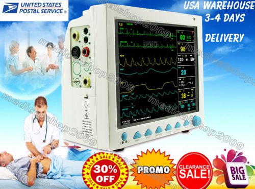 Usa shipping! multi- parameter patient monitor spo2 pr ecg nibp resp temp 12.1&#034; for sale