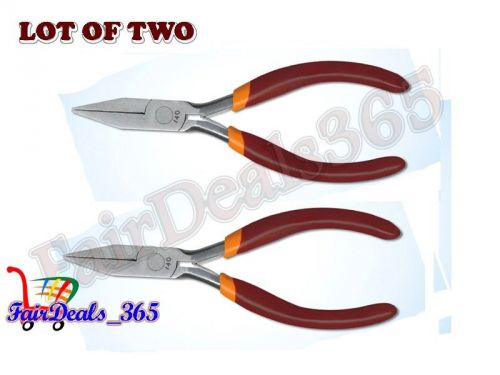 LOT OF 2PCS MINI FLAT NOSE PLIERS 125MM 5&#034; PRECISION WIRE JEWELRY PLIERS REPAIR
