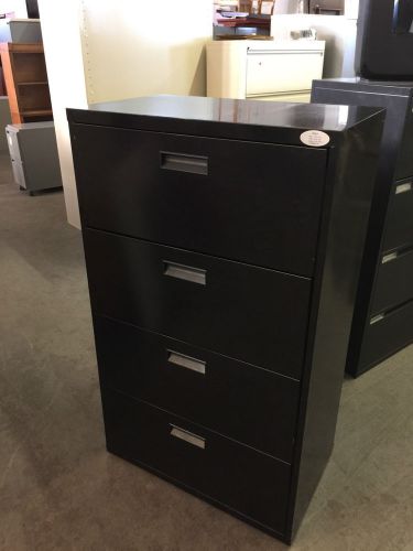 4 DRAWER LATERAL SIZE FILE CABINET in BLACK COLOR METAL 30&#034;W